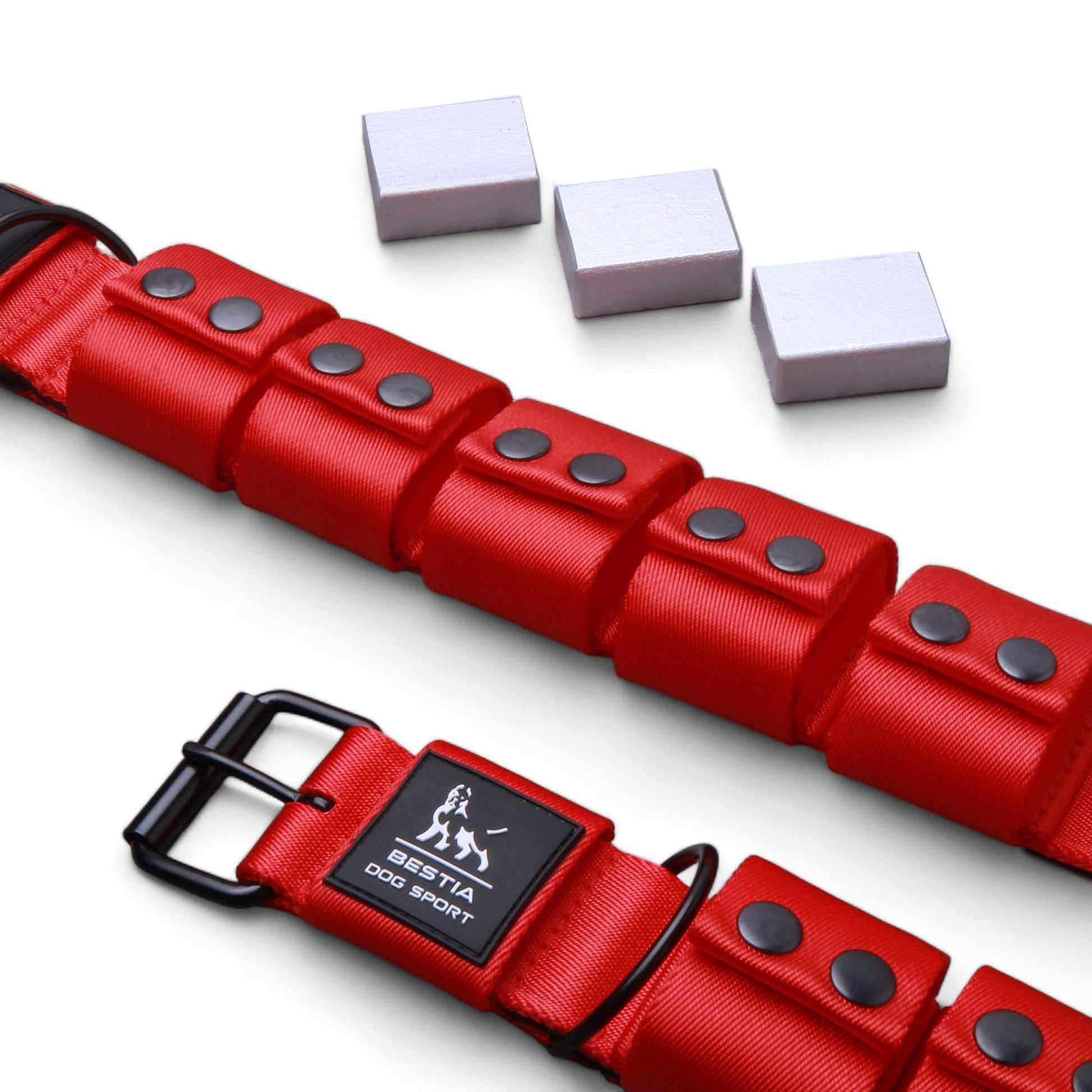 Red Weighted Dog Training Collar for Large Breeds Removable Weights