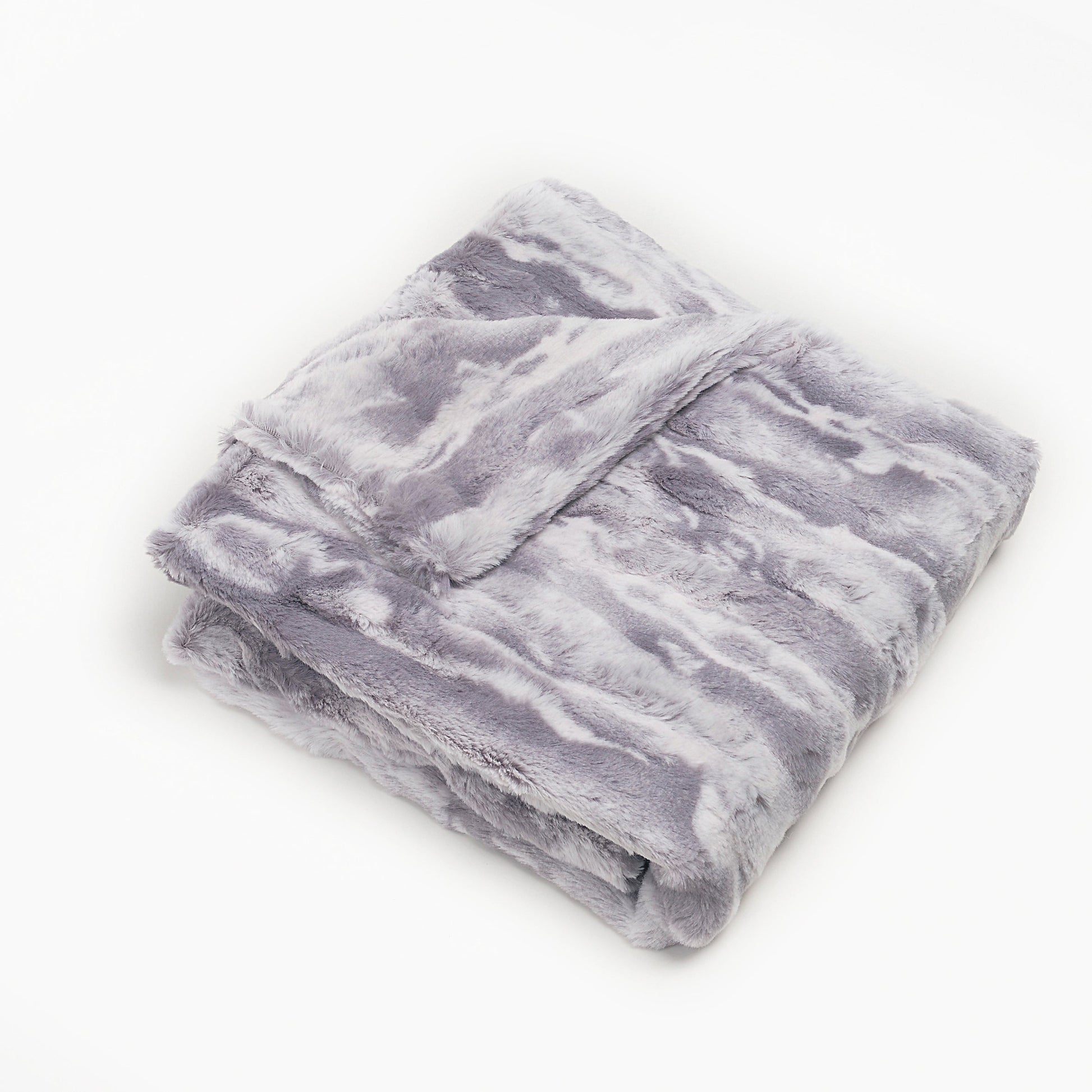 Super Soft Marble Grey Fur Blanket