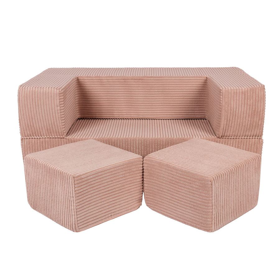 MeowBaby® Children's Sofa with Poufs – Comfortable & Convertible by MeowBaby at www.brixbailey.com