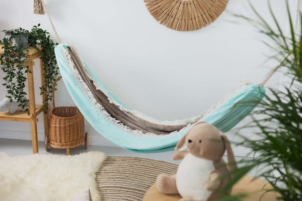 The Blue Cloud Hammock - Experience Sky-Like Comfort and Style in Your Home by Sówka at www.brixbailey.com