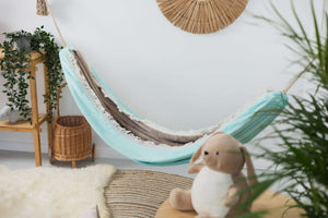 The Blue Cloud Hammock - Experience Sky-Like Comfort and Style in Your Home by Sówka at www.brixbailey.com