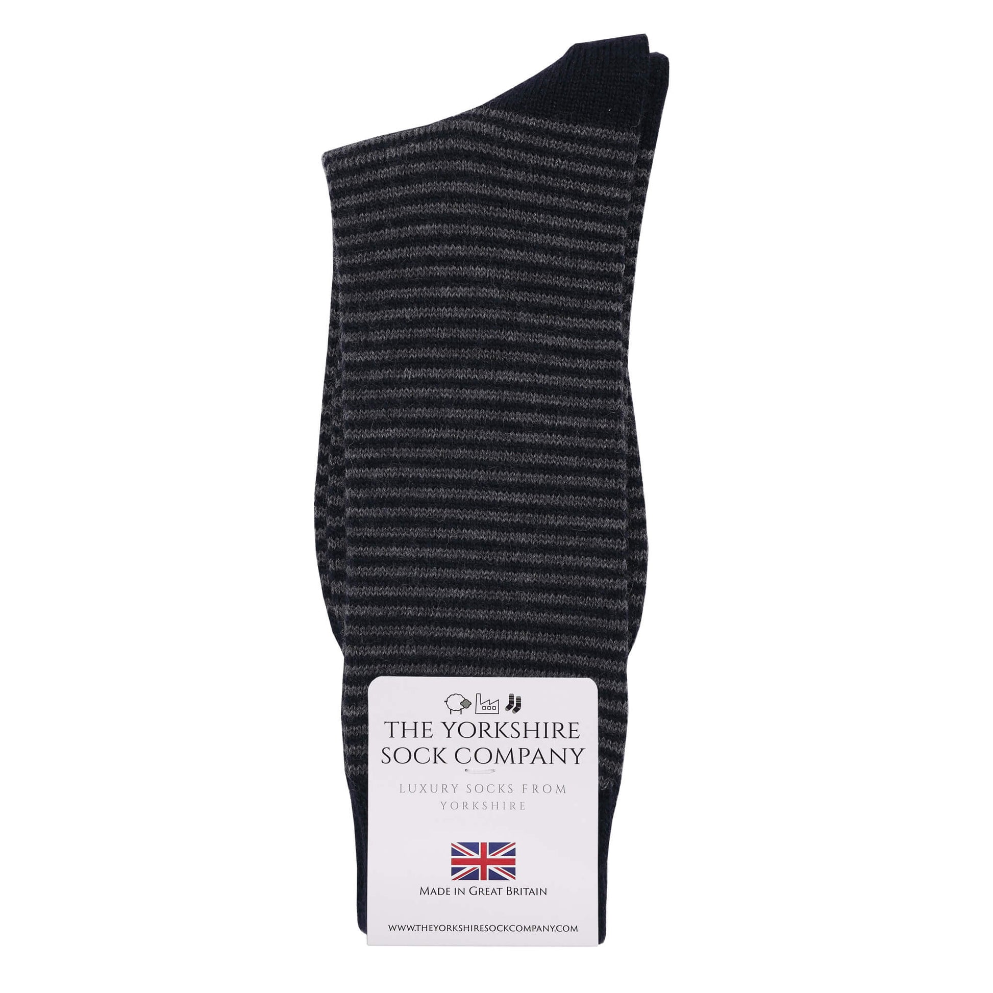 Harewood Fine Stripe Luxury Merino Everyday Socks - 6 Pair Bundle (£14 per pair)