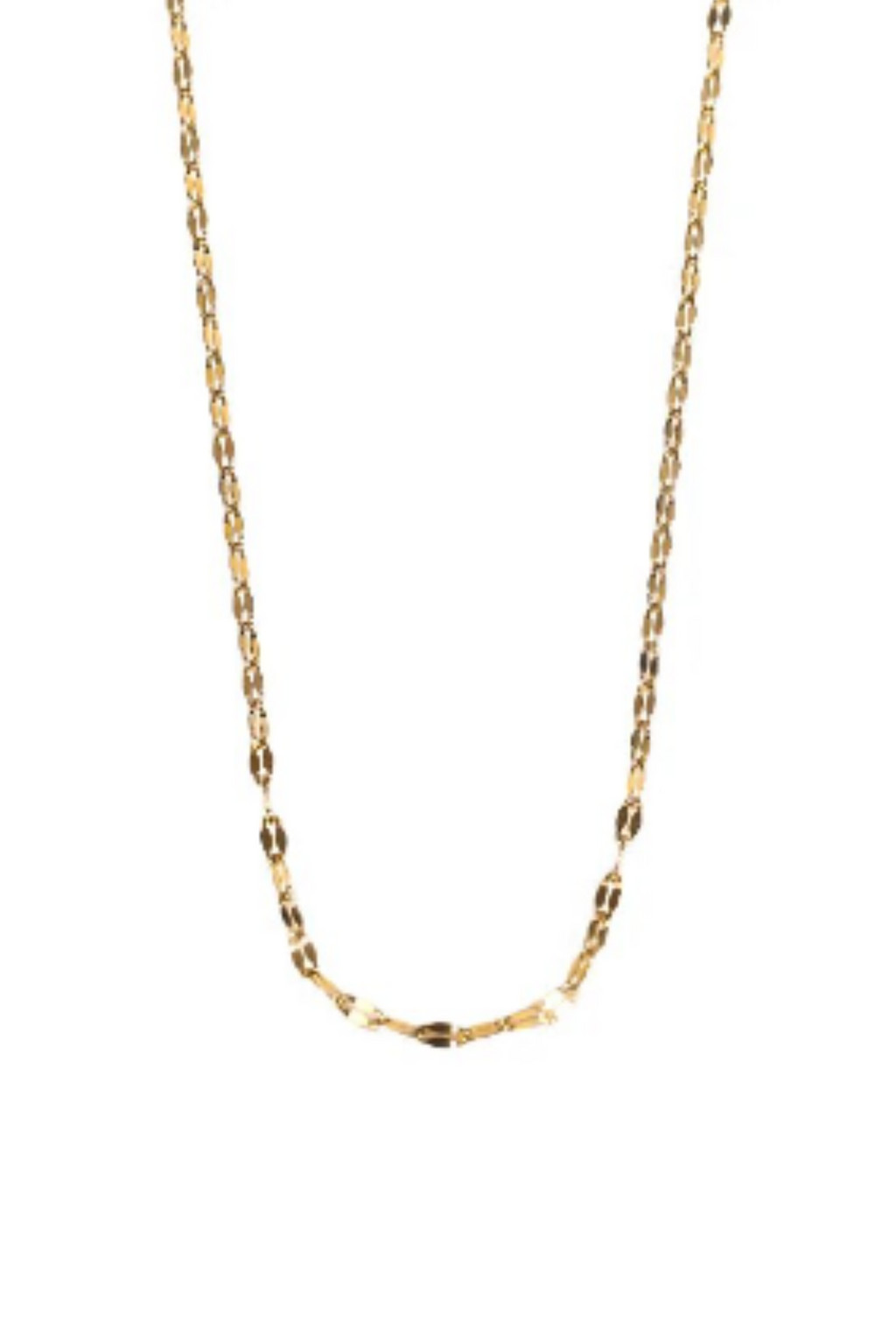 Gold Chain Tassel Necklace with Bar Drop