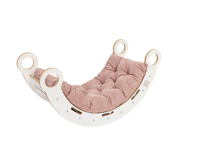 White Wooden Dream Rocker – Montessori-Inspired Play & Comfort by MeowBaby at www.brixbailey.com