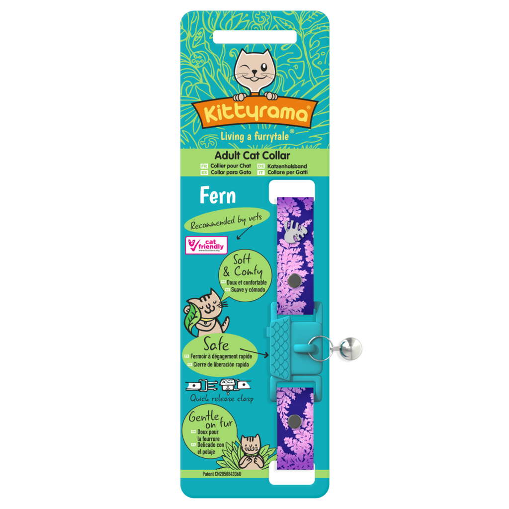 KITTYRAMA BOTANICALS FERN CAT COLLAR - Quick Release, Breakaway, Hypoallergenic