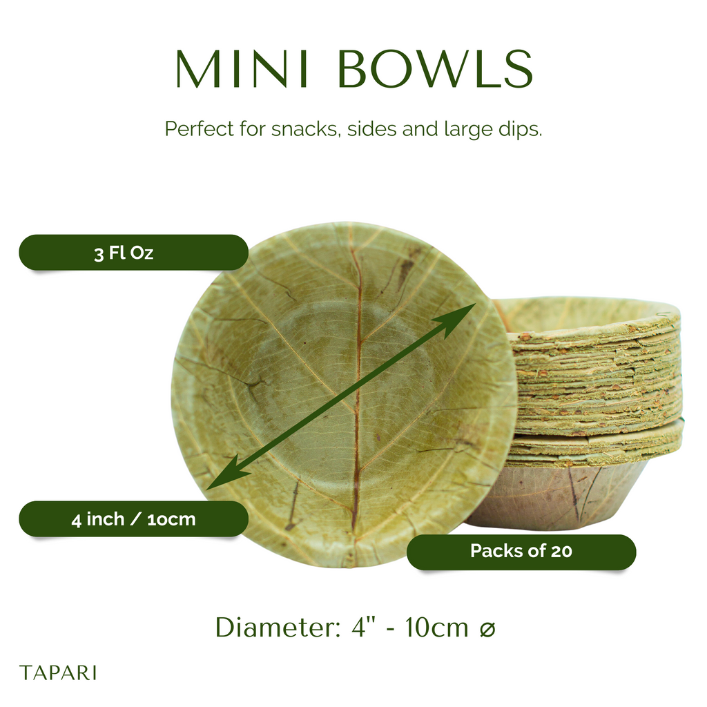 Mini Sal Leaf Bowls 10cm Diameter Pack of 20