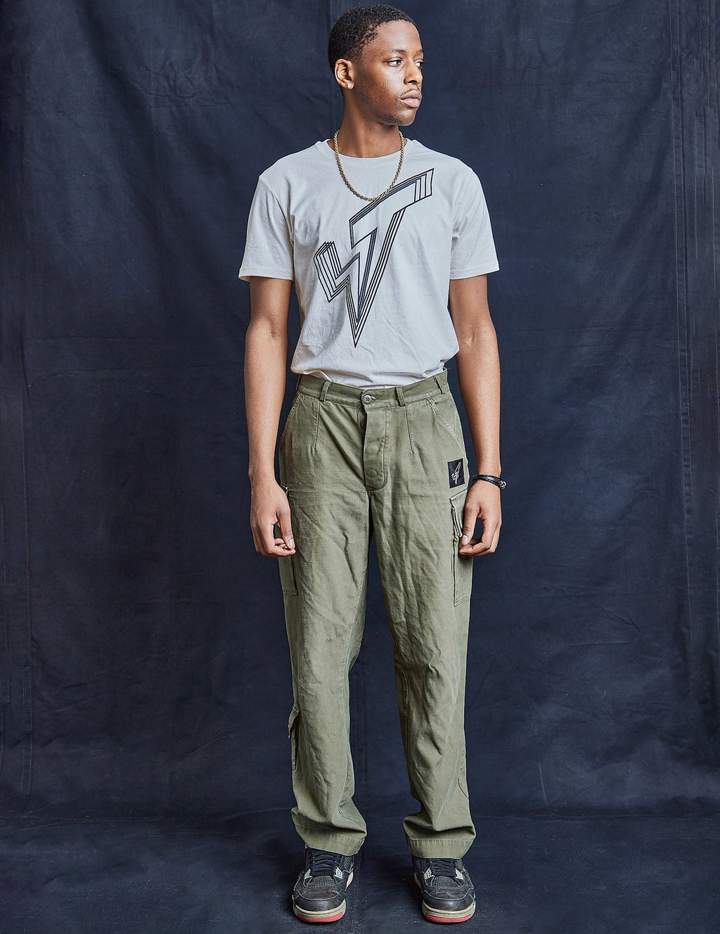 Olive Khaki Cargo Trousers