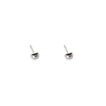 Minimalist Silver Half-Circle Stud Earrings – Handcrafted in Estonia by Maarja Palu at www.brixbailey.com