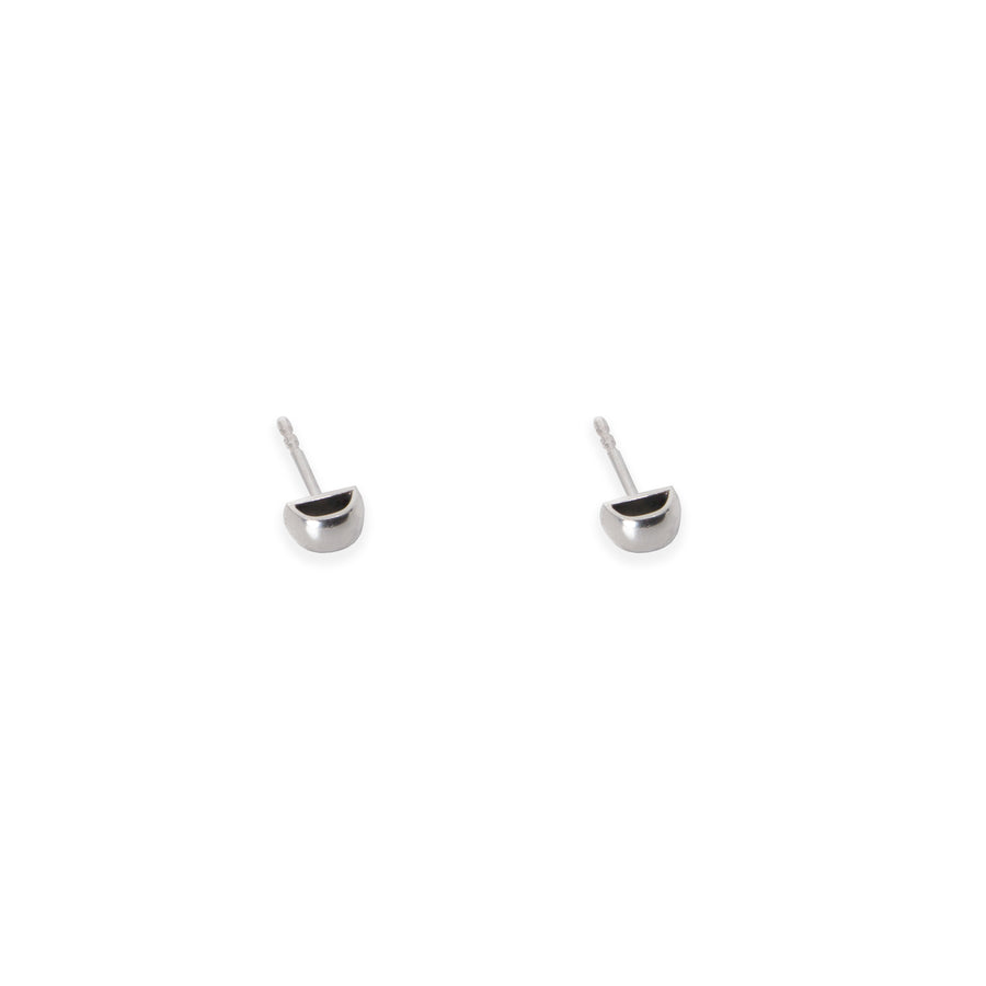 Minimalist Silver Half-Circle Stud Earrings – Handcrafted in Estonia by Maarja Palu at www.brixbailey.com