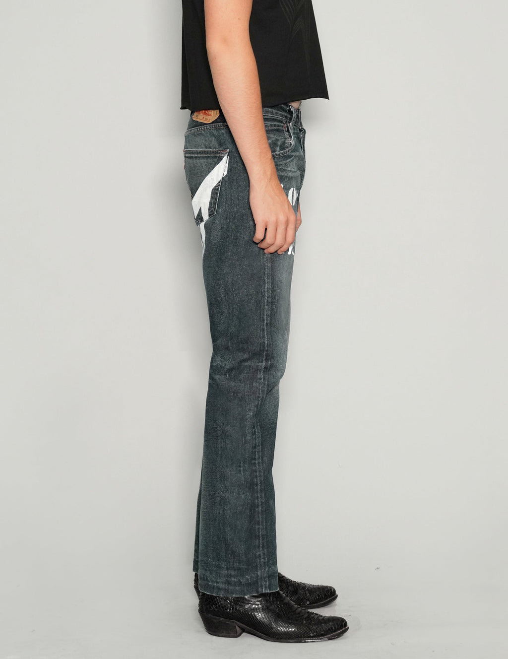 'Love Will Tear Us Apart' Jeans in Indigo