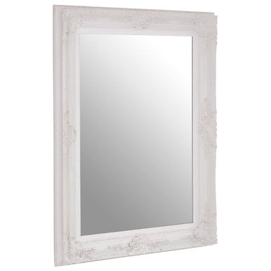 Baroque Rectangular Antique White Wall Mirror