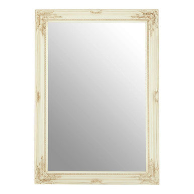 Bone White Wall Mirror with Bevelled Frame