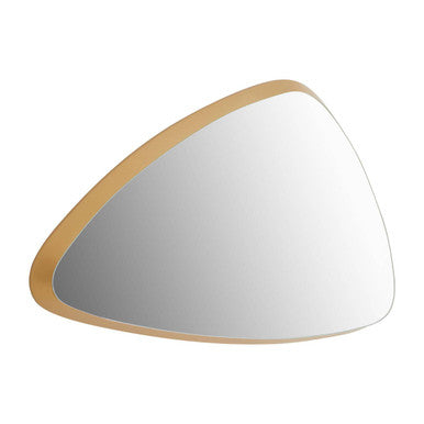 Medium Triangular Wall Mirror with Gold Frame