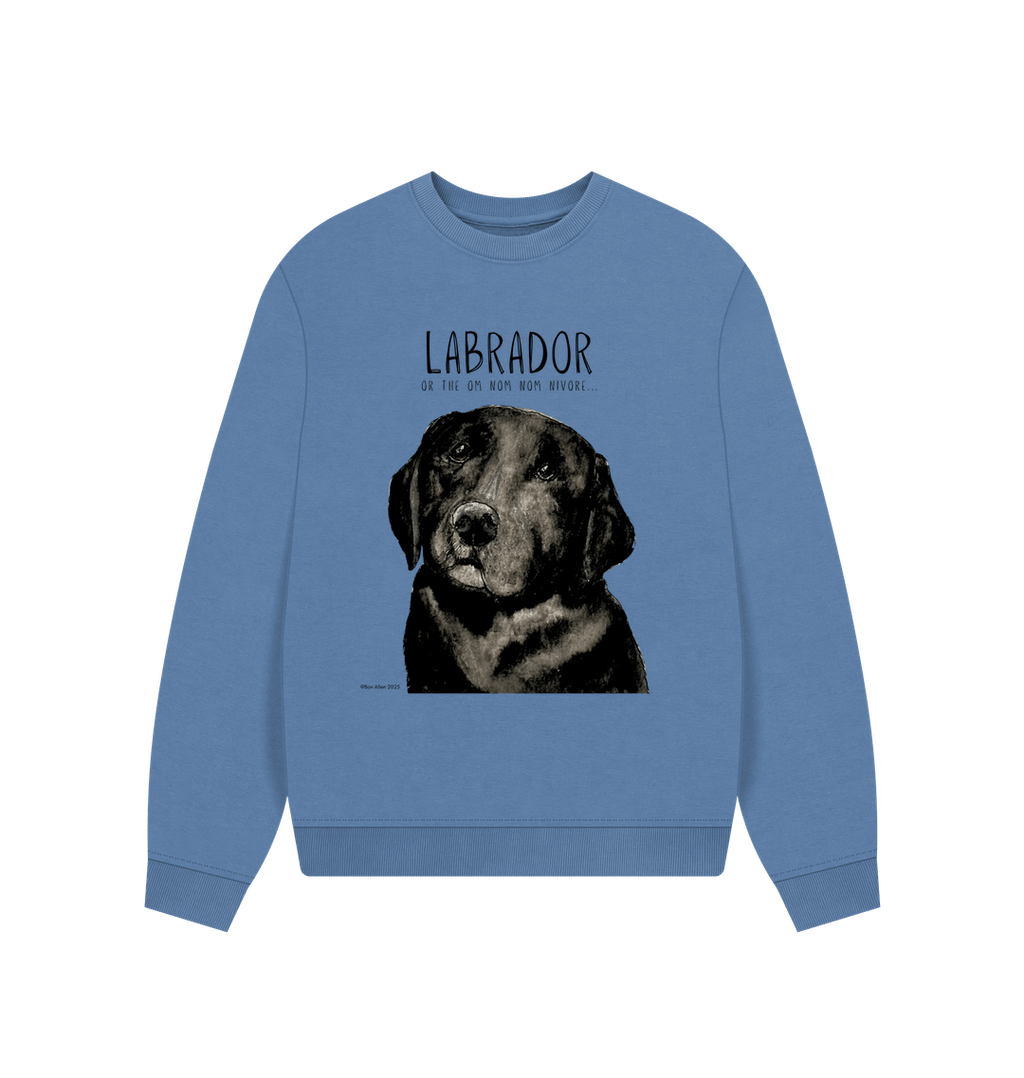 Will Sit for Snacks: The Black Labrador Oversized Sweatshirt