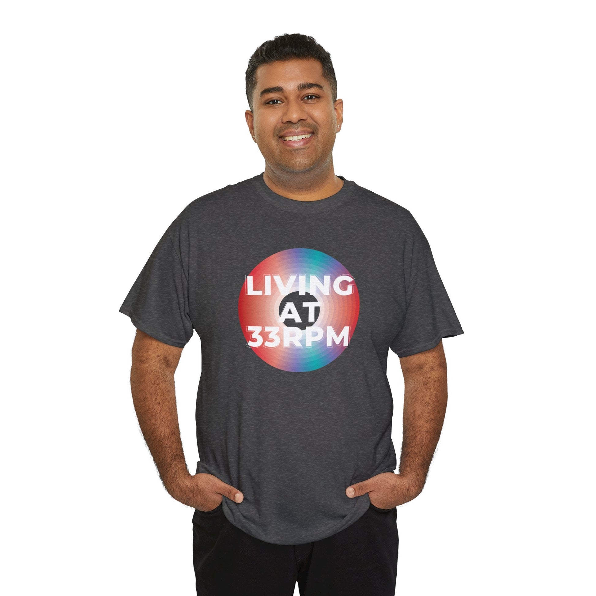 Living at 33rpm Men's Vinyl T-Shirt