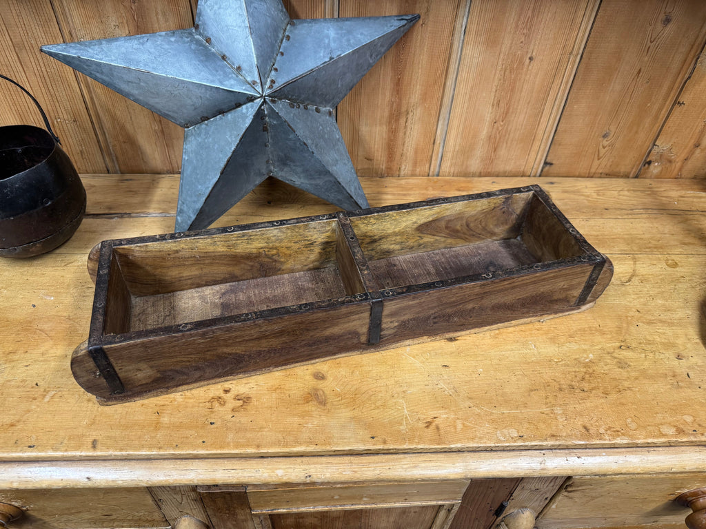 Rustic Wooden Double Brick Mould / Decorative Herb Planter / Storage Box Tray