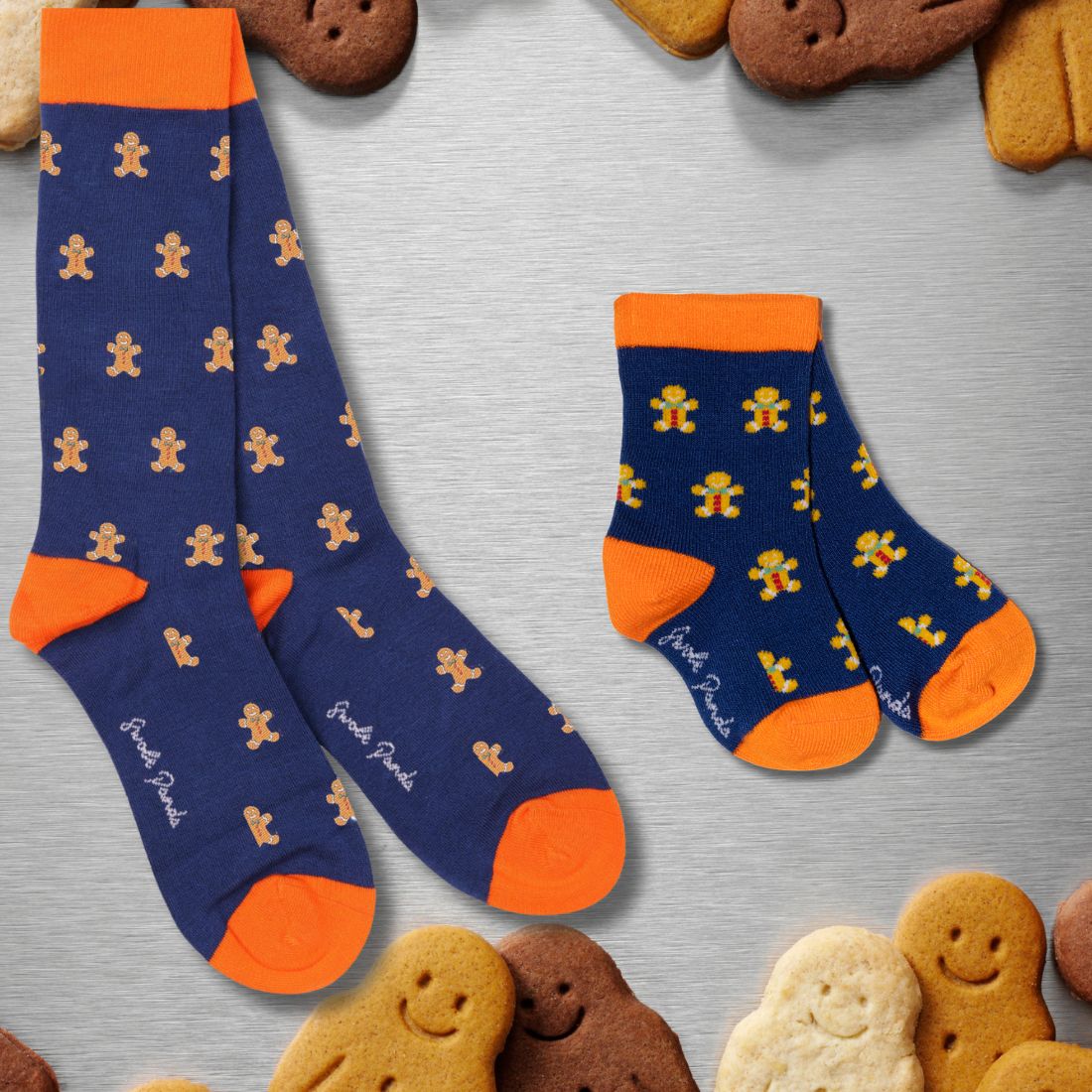 Gingerbread Men Matching Bamboo Socks for Adults and Children