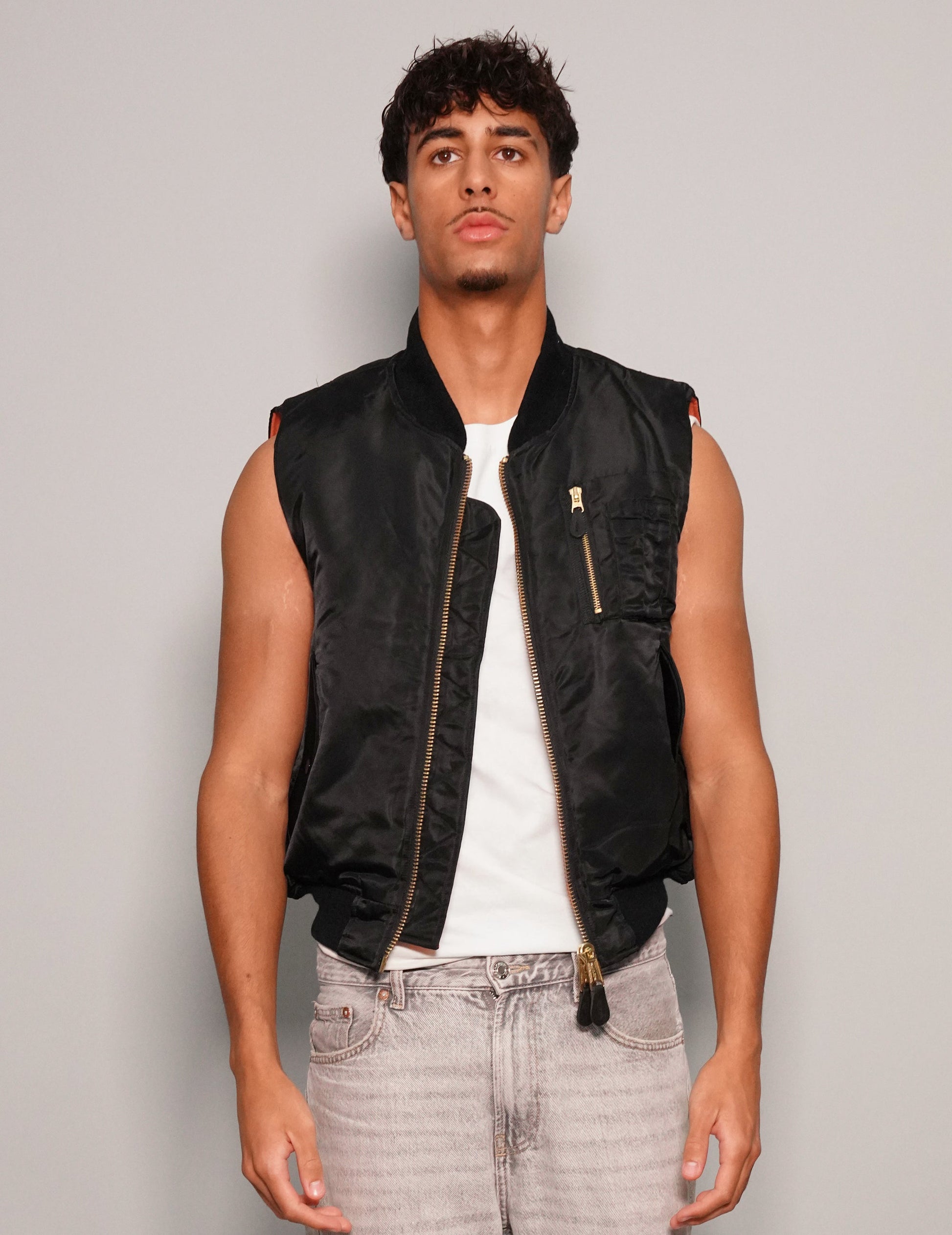 Bomber Gilet in Black