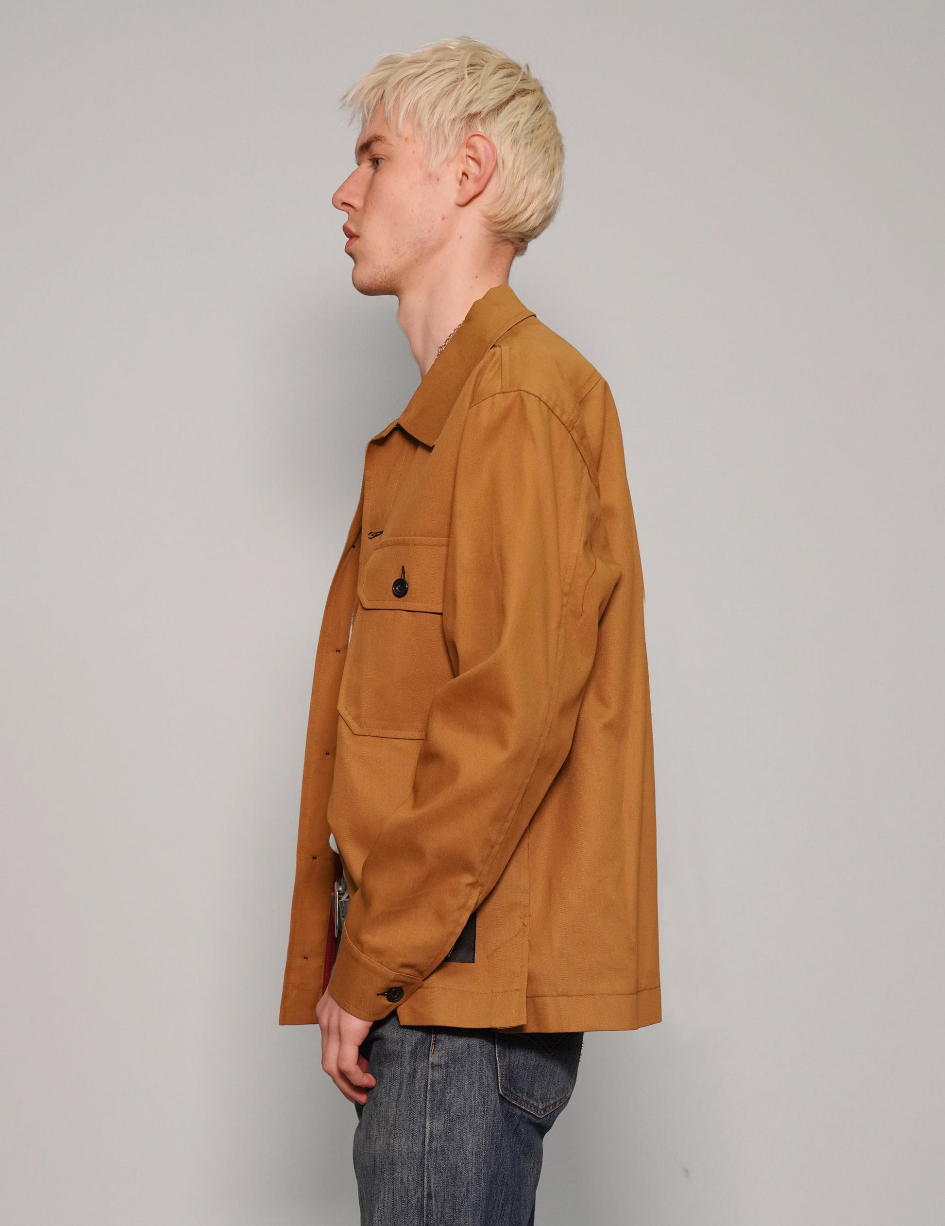 Cotton Workshirt In Mustard