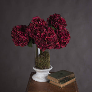 Lifelike ruby red hydrangea stem with hand-painted petals, 42cm tall, perfect for home decor or floral arrangements   

- **Keywords included:** ruby red hydrangea, hand-painted petals, home decor, floral arrangements  
- **Clear description:** Visually conveys the realistic floral details and size  
- **SEO & accessibility optimized:** Prioritizes key product features while remaining natural for screen readers by Sostter at brixbailey.com