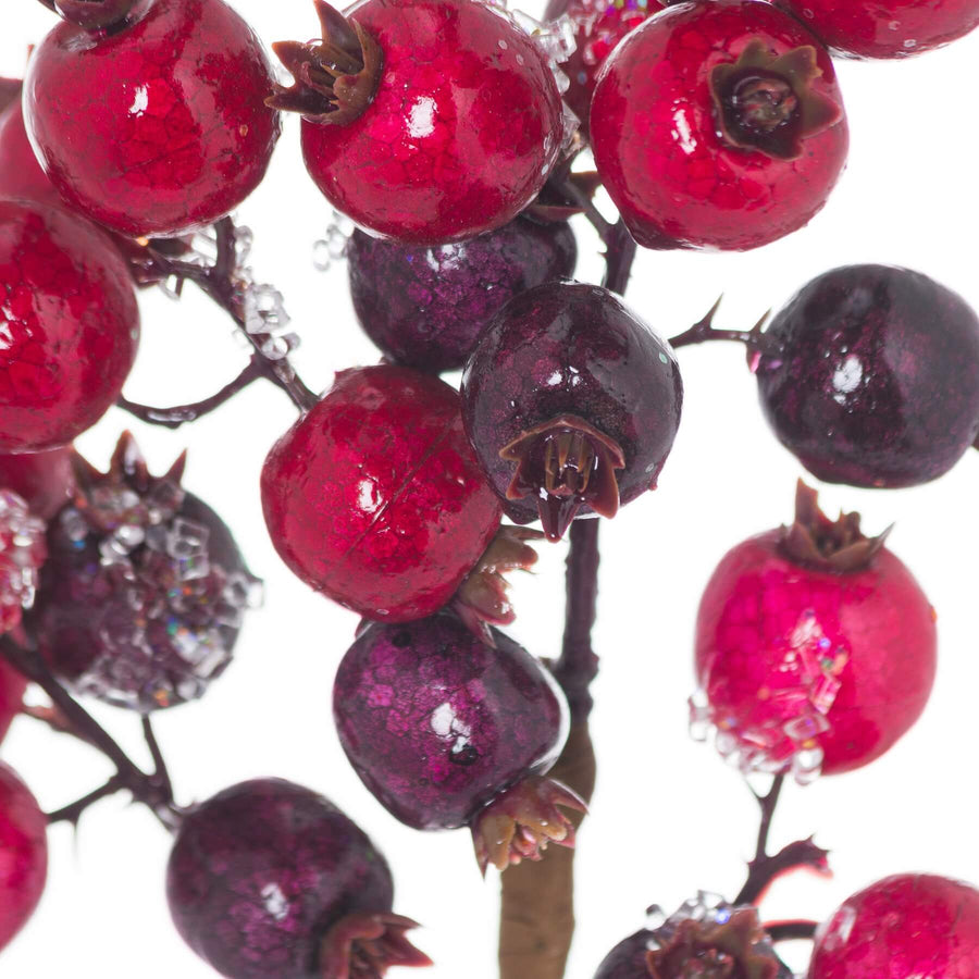 Handcrafted red winter berry stems with glossy finish, lifelike texture, and holiday elegance for seasonal decor. by Sostter at brixbailey.com