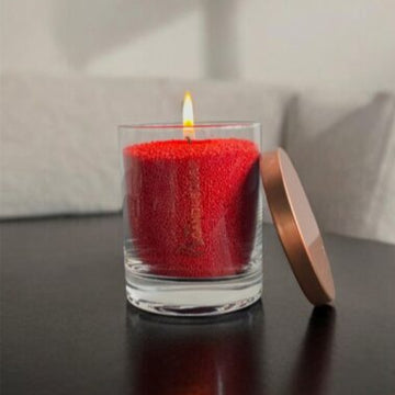 Unscented Powder Candle in Glass - Red 160g