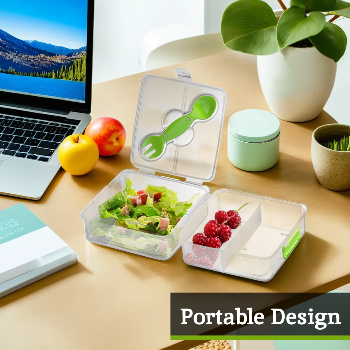 Clear Lunch Box with Removable Compartments