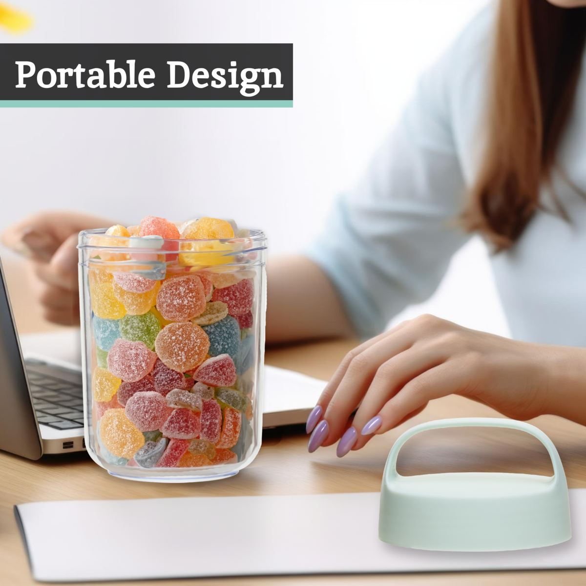 2 Compartment Snack Pot with Airtight Lid