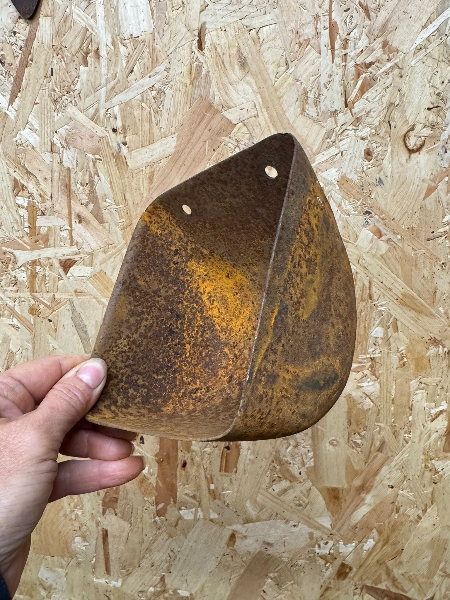 Vintage Rusty Metal Wall Mounted Planter / Herb Planter / Plant Pot Fence Decor