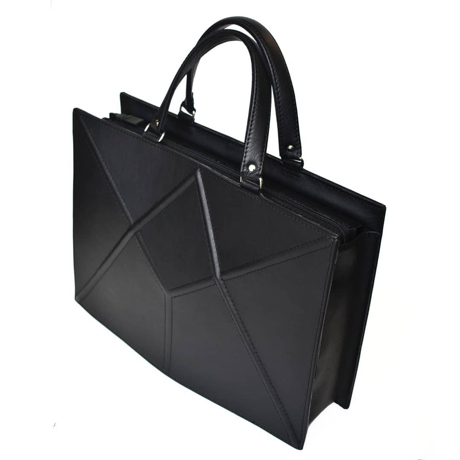 FACET Black Handbag - Elegant, Artisan Crafted & Versatile by Gerda Retter Design at www.brixbailey.com