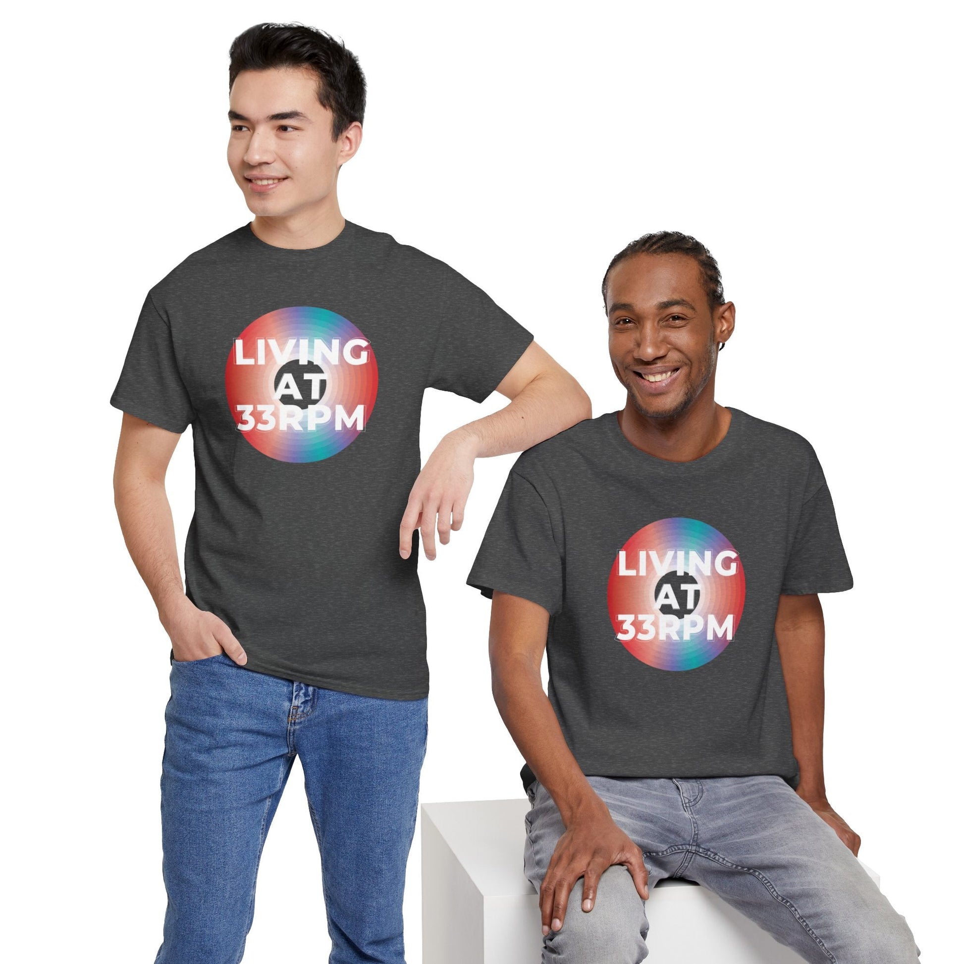 Living at 33rpm Men's Vinyl T-Shirt