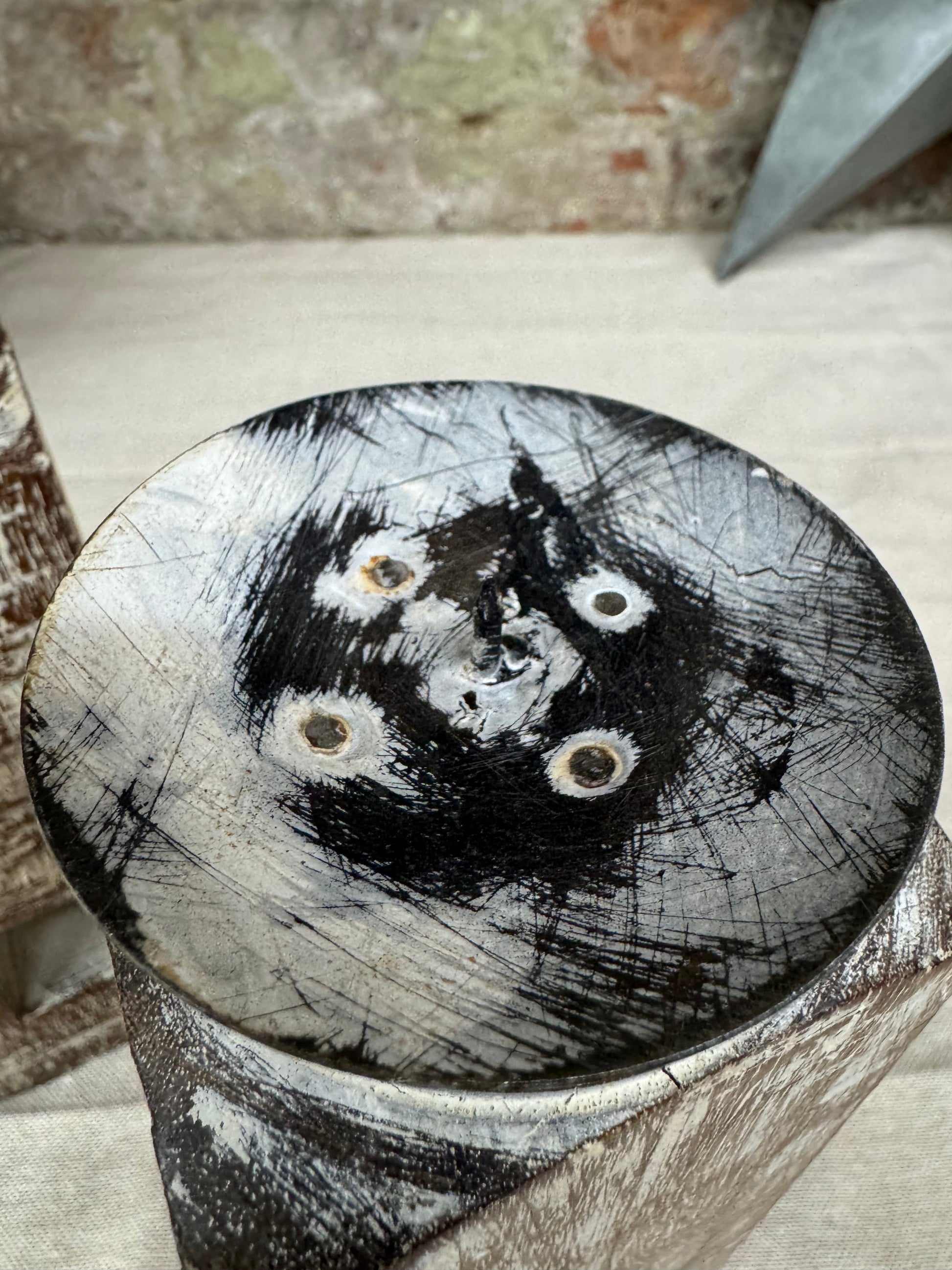 Pair Of Rustic Wooden Candle Holders / Large Church Candle Candlesticks /D