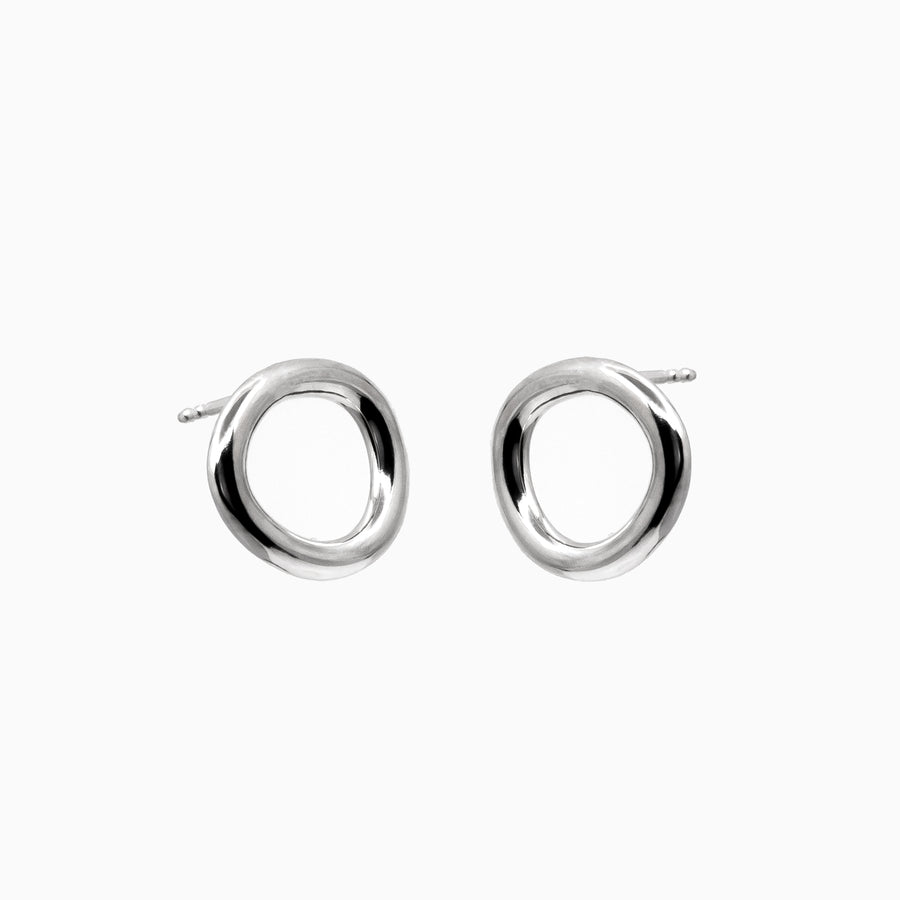 Asymmetrical Silver Earrings by Maarja Palu – Handcrafted & Minimalist by Maarja Palu at www.brixbailey.com