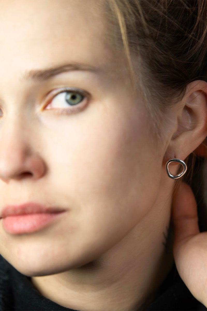 IRREGULAR Silver Asymmetrical Earrings - Unique & Handcrafted by Maarja Palu at www.brixbailey.com