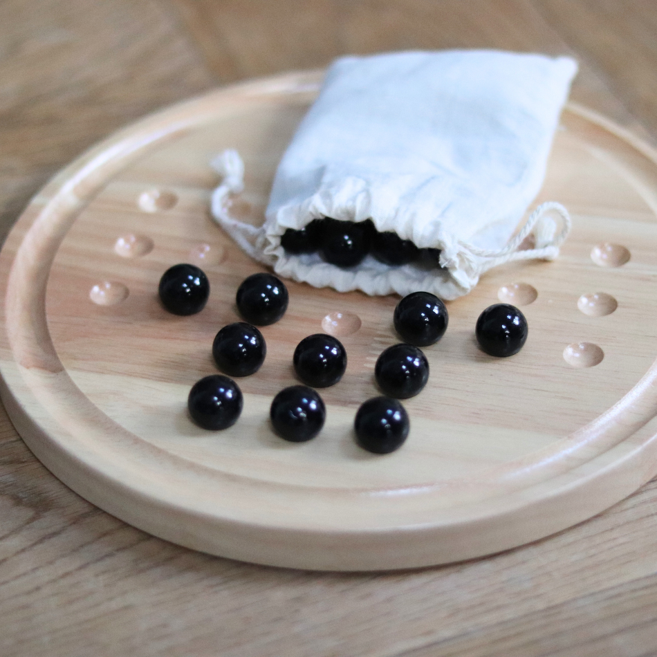 Marble Solitaire Board Game - With Cotton Carry Bag