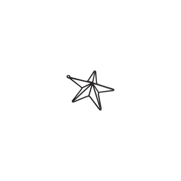 Matte black 3D star wall decor in minimalist metal design, 25cm with 8cm depth for modern interiors by Sostter at brixbailey.com