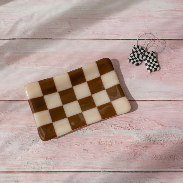 12x7cm Chequered Dual Coloured Small Tray - Bullseye Collection