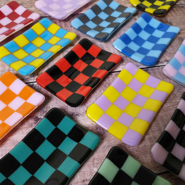 12x7cm Chequered Dual Coloured Small Tray - Bullseye Collection