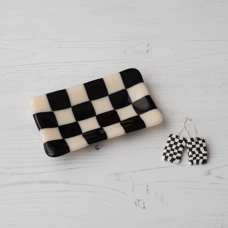 12x7cm Chequered Dual Coloured Small Tray - Bullseye Collection