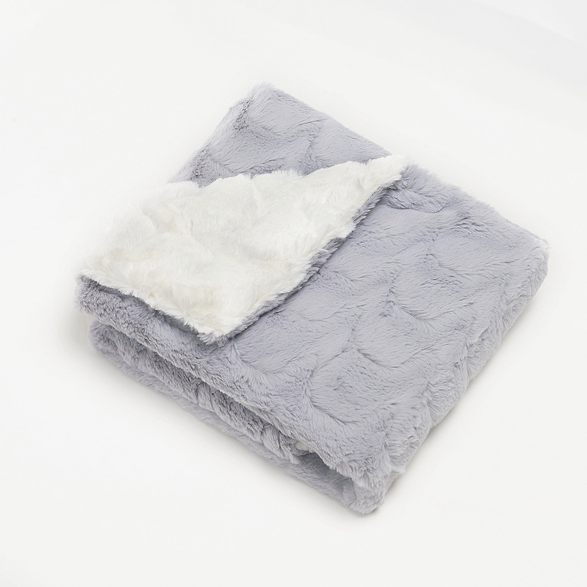 Super Cozy Grey Zig-Zag Fur Blanket