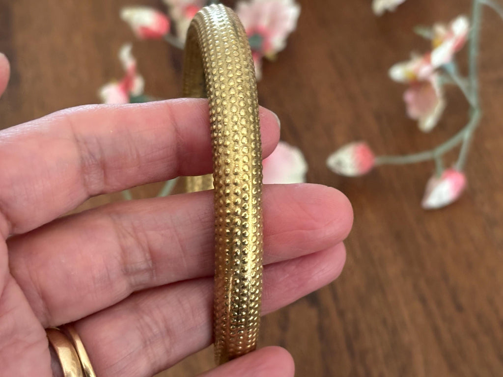 Minimal Solid Brass Torque Bangles – Vintage Rustic Gold Open Cuffs.