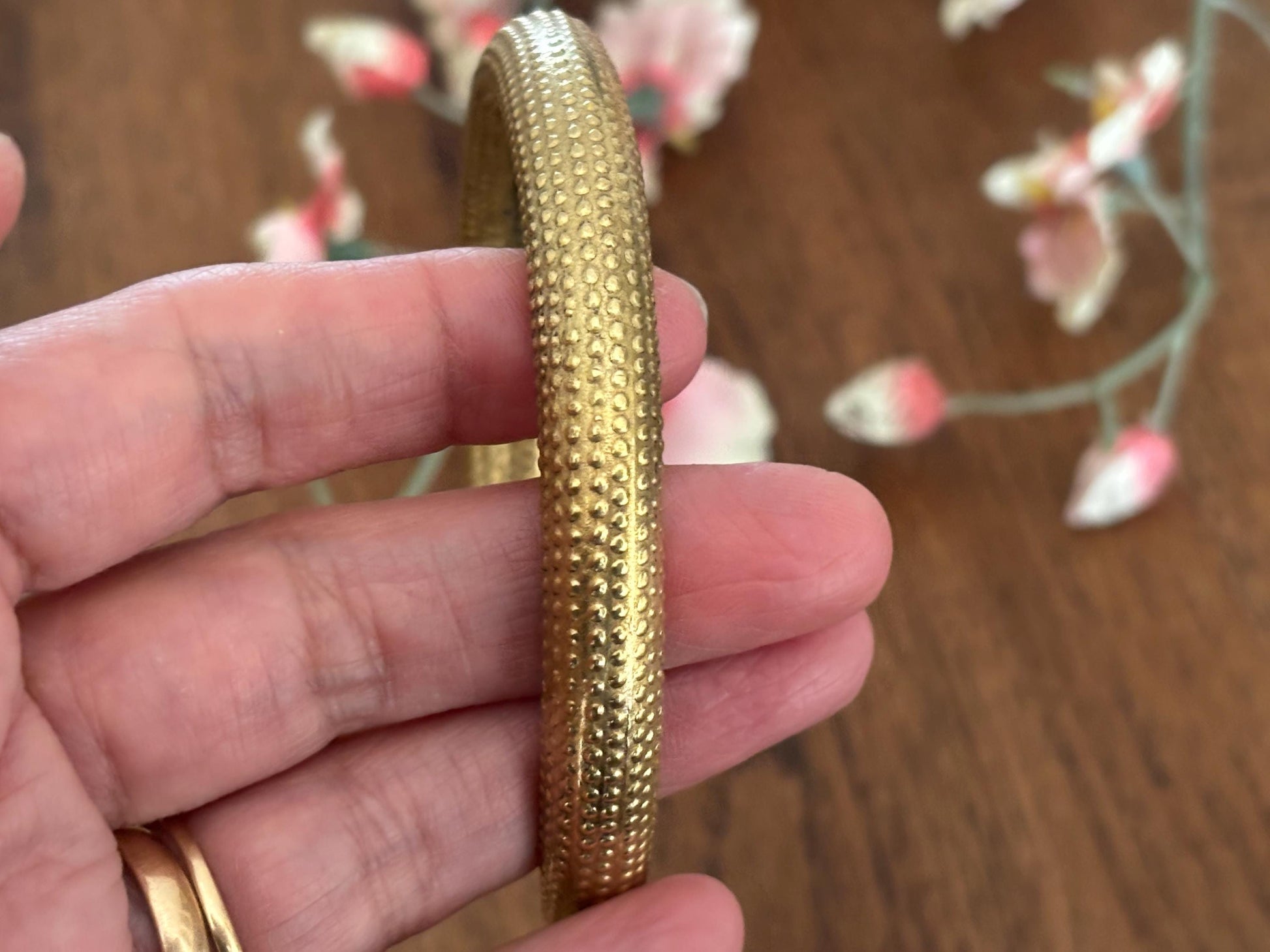 Minimal Solid Brass Torque Bangles – Vintage Rustic Gold Open Cuffs.