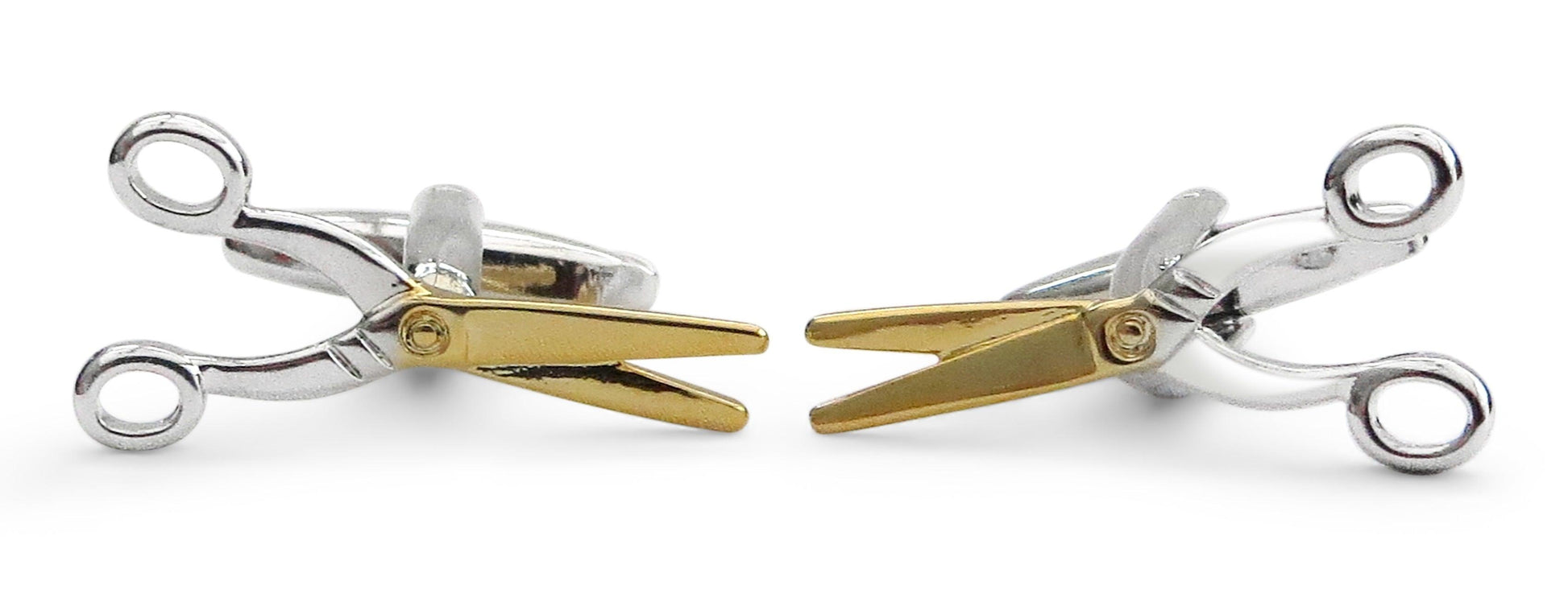 Silver and Gold Sewing Scissor Cufflinks