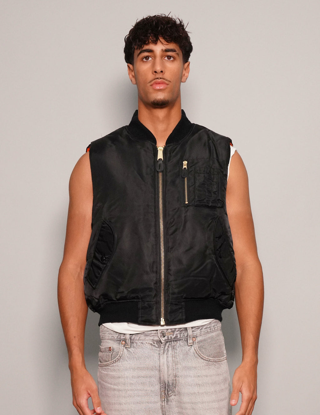 Bomber Gilet in Black