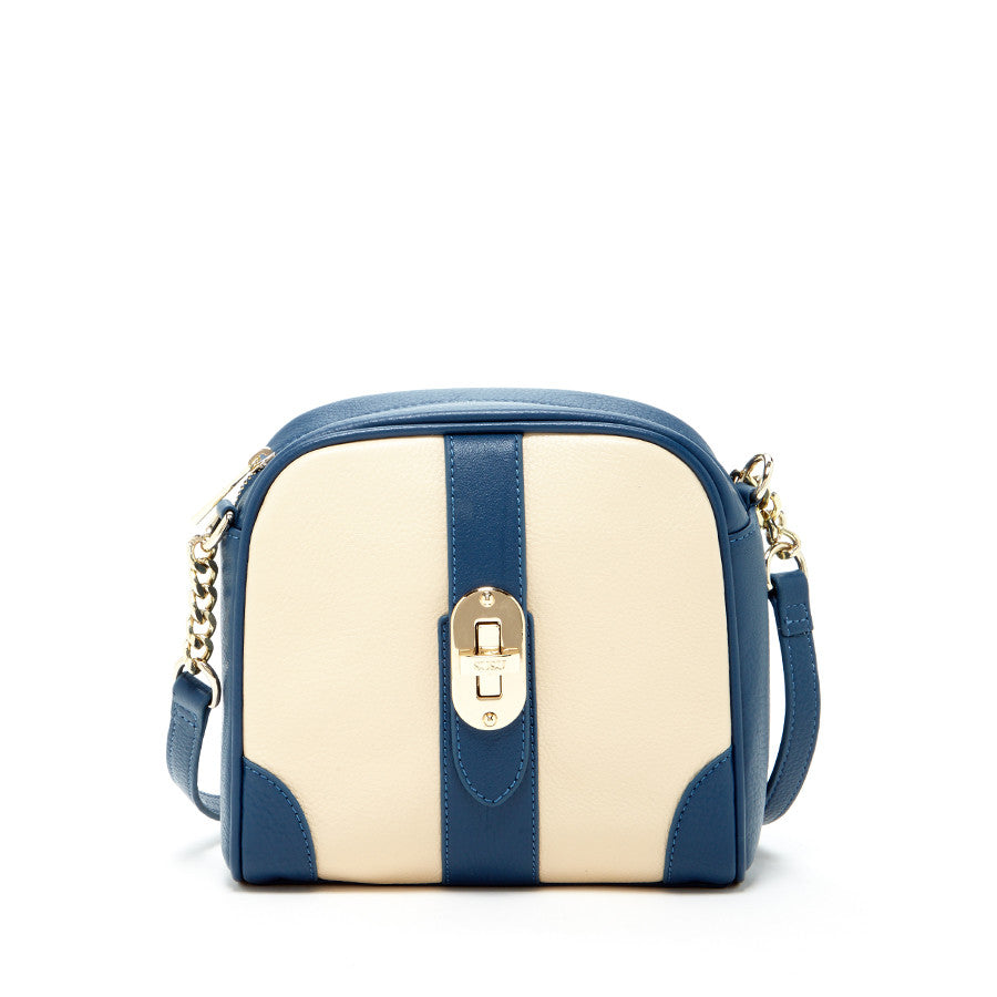 Small Crossbody Bag in Off White and Blue