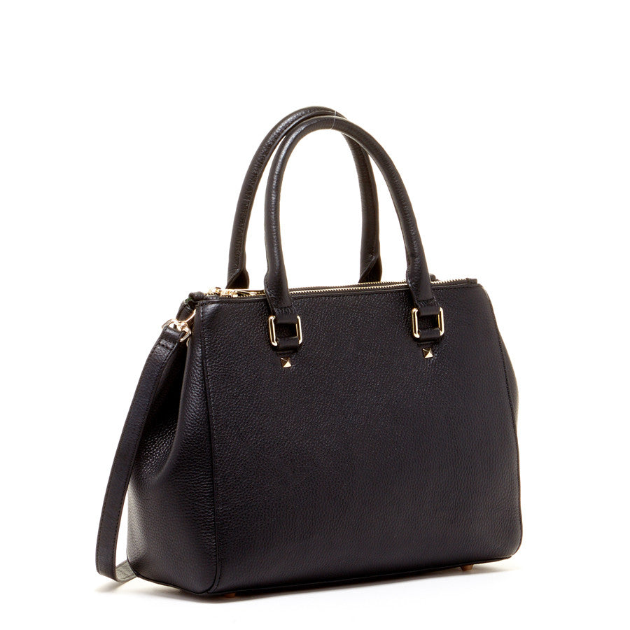Black Leather Satchel Bag