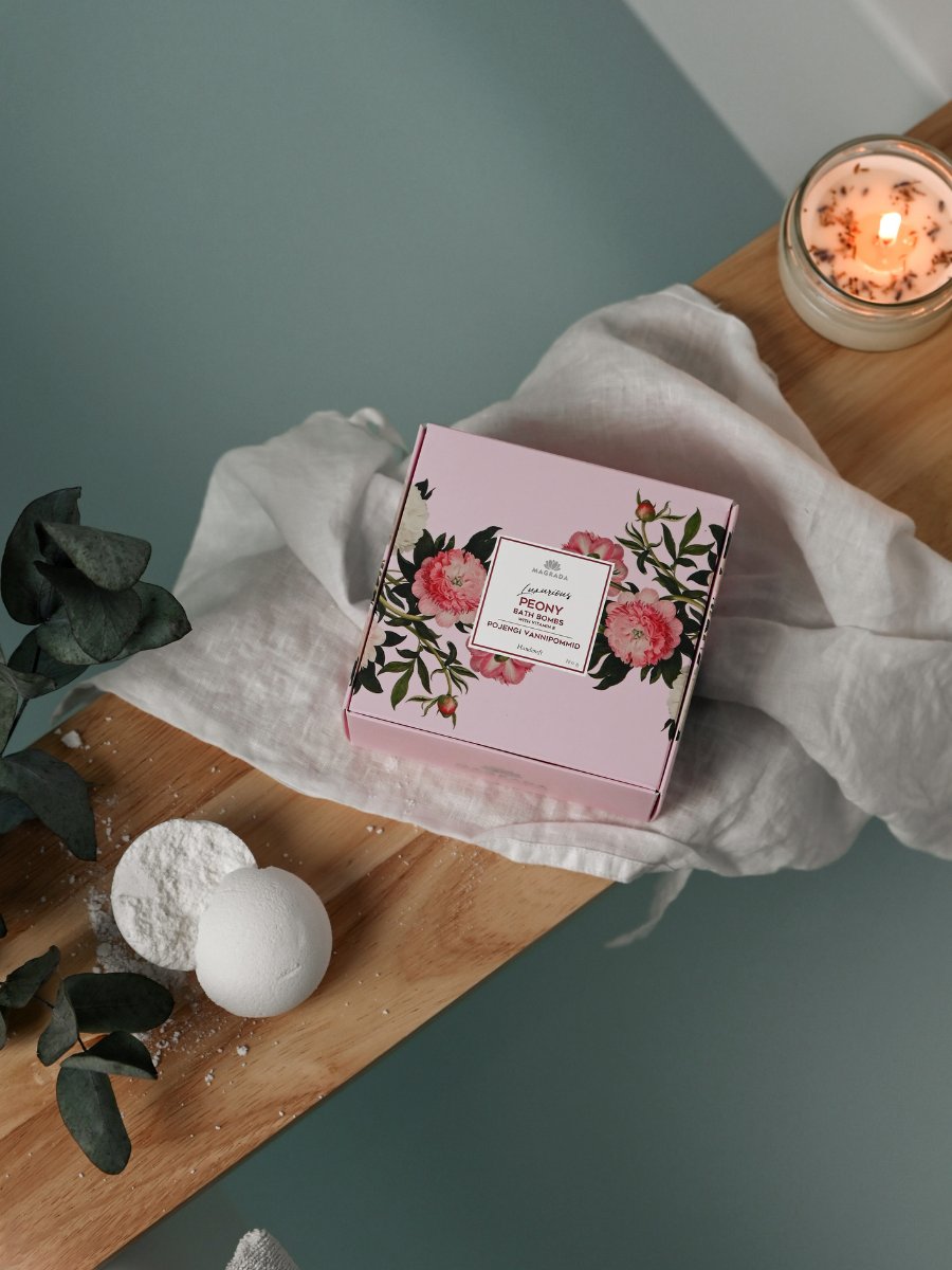 Luxury Peony & Jasmine Bath Bombs – Enriched with Natural Oils by Magrada Organic Cosmetics at www.brixbailey.com