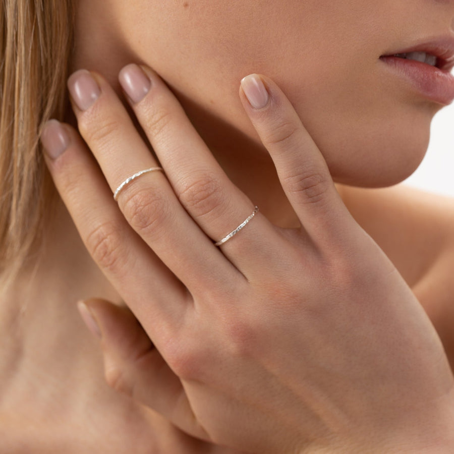 Elegant Rhodium-Plated Silver Ring – Hypoallergenic & Minimalist by ONEHE at www.brixbailey.com