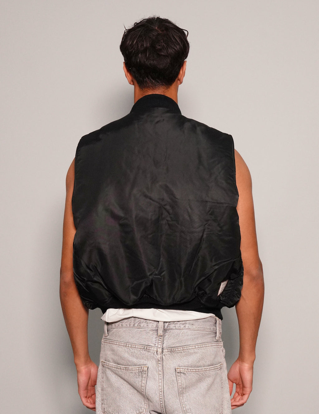 Bomber Gilet in Black