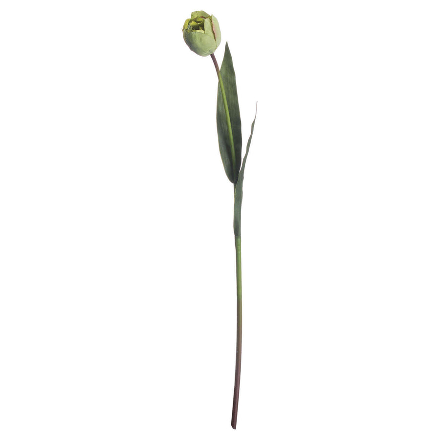 Artificial green tulip stems, ultra-realistic plastic flowers, 50cm tall, perfect for spring floral arrangements by Sostter at brixbailey.com